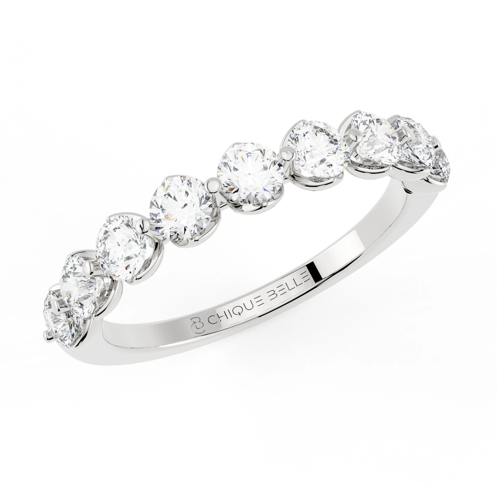 Partial Bazel half Eternity Wedding Ring