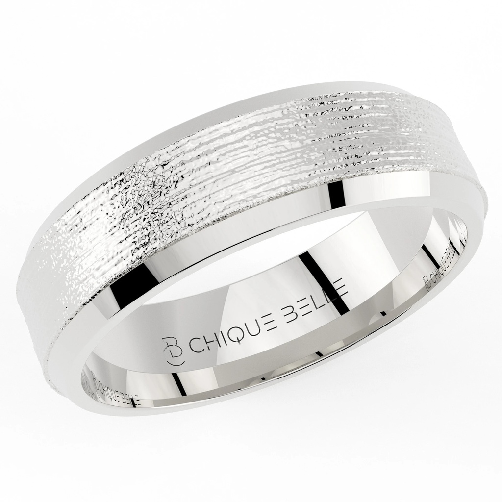 6mm Brushed & Beveled Edge Men’s Wedding Band