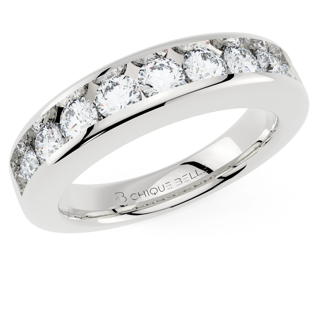Sleek Diamond Channel-Set Gold Band