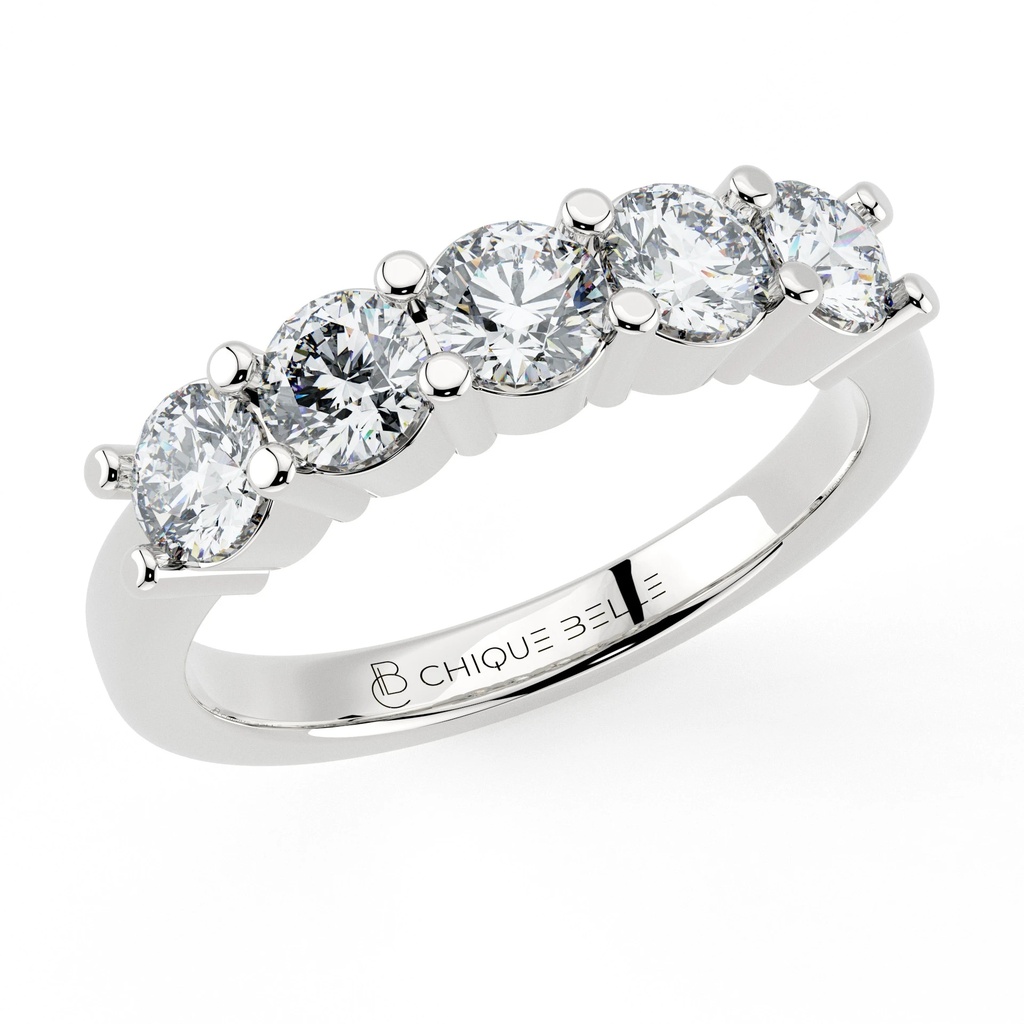 Rose Five Stone Wedding Ring