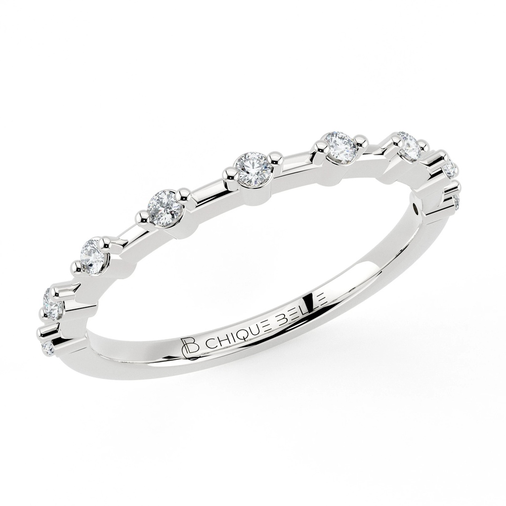 Rose Bazel Sationed Half Coverage Wedding Ring