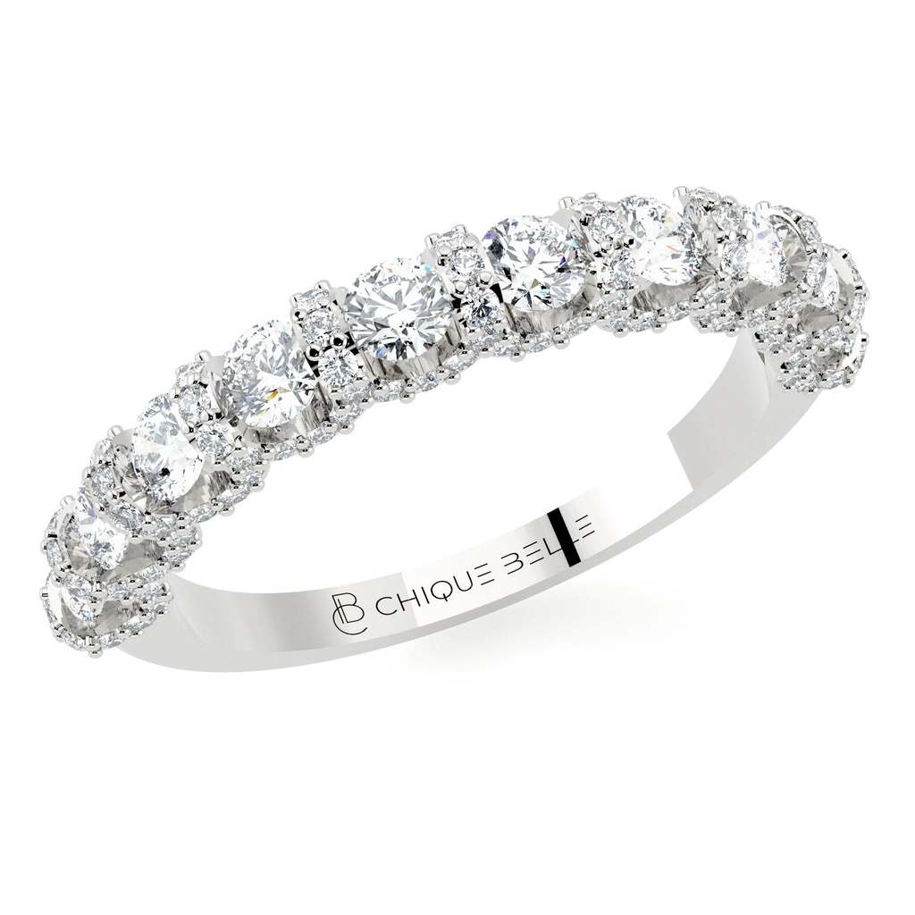 Rose Nine Stone Garland Wedding Ring