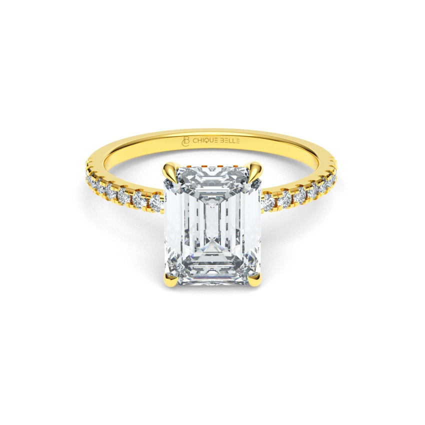Zinnia Hidden Halo Half Eternity Diamond Ring