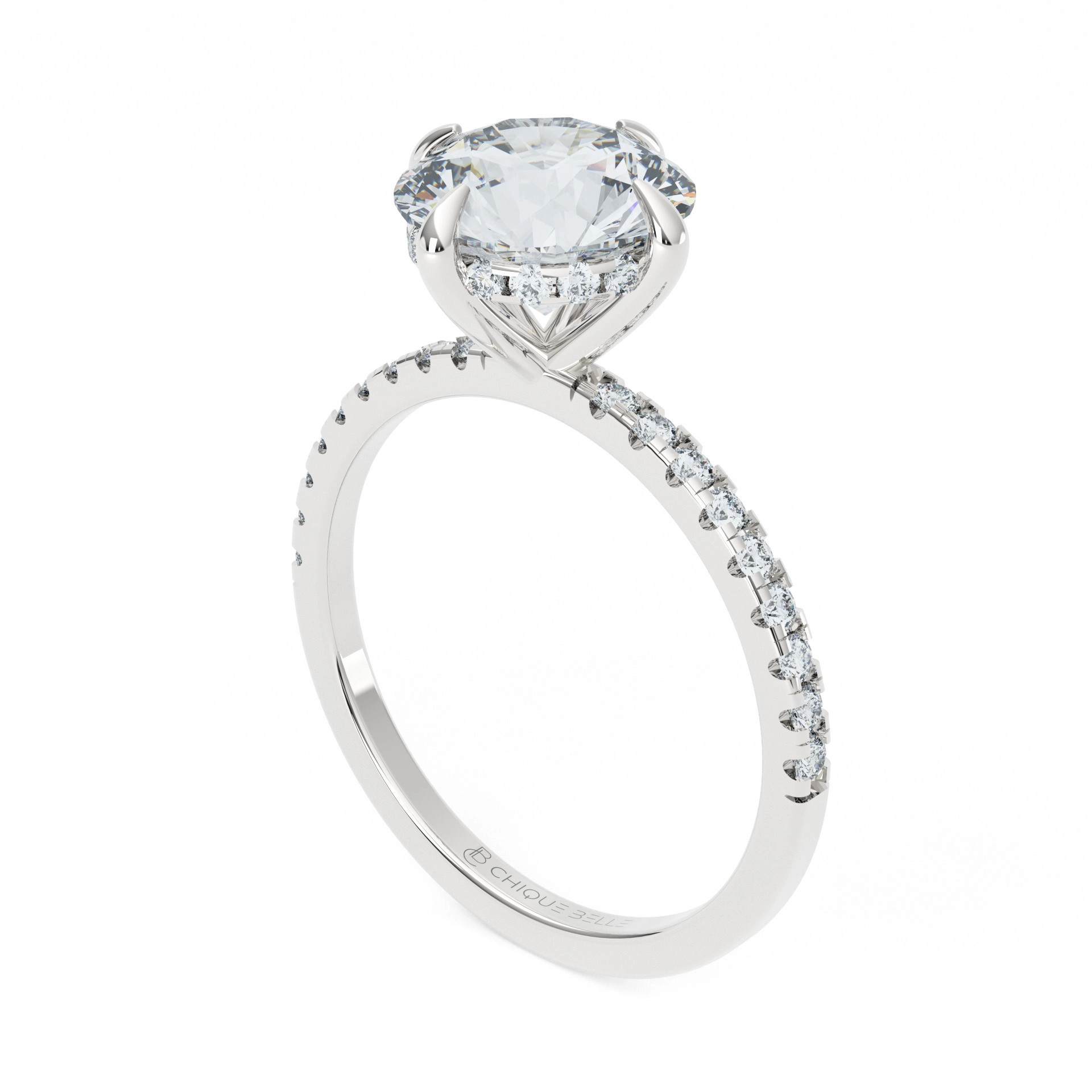 Rose Hidden Halo Diamond Ring