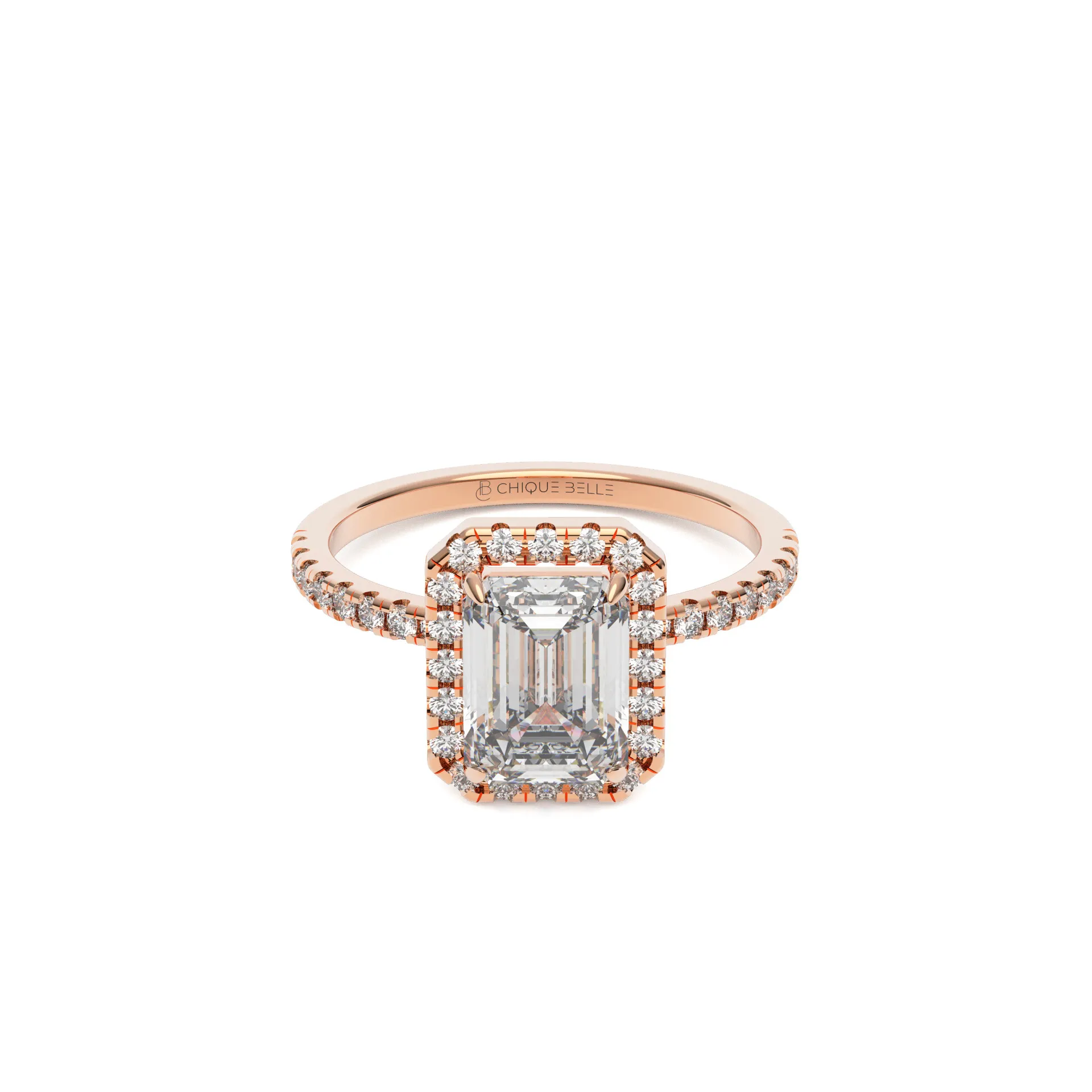 Zinnia Hidden Halo Half Coverage Diamond Ring
