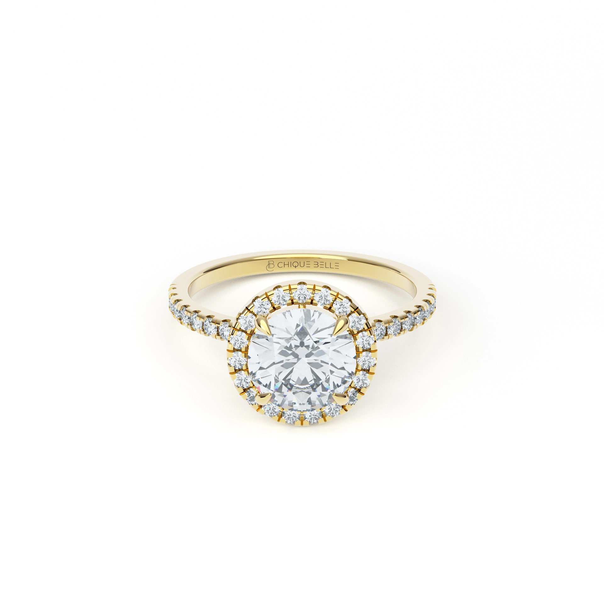 Rose Halo Half Eternity Diamond Ring