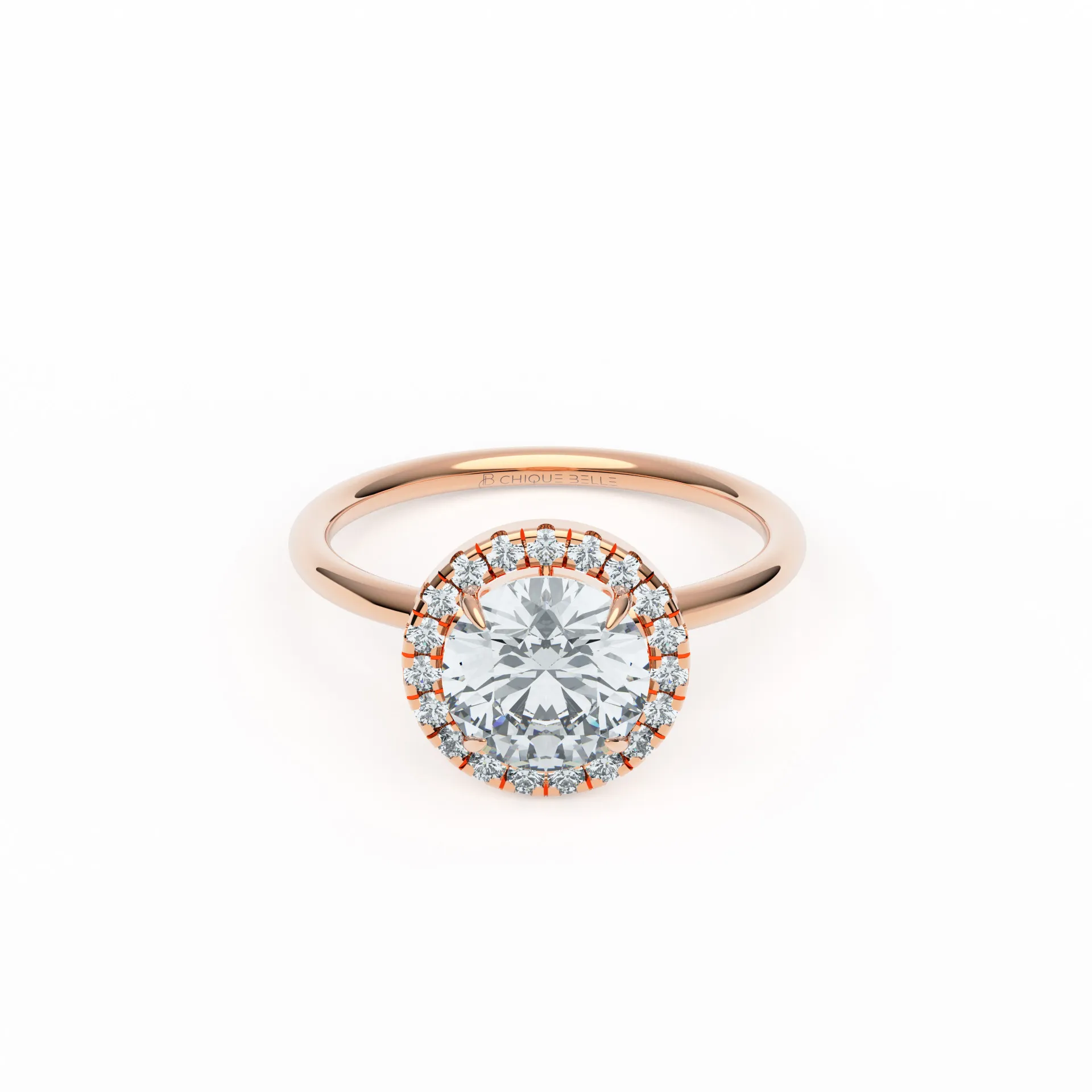 Rose Halo Diamond Ring