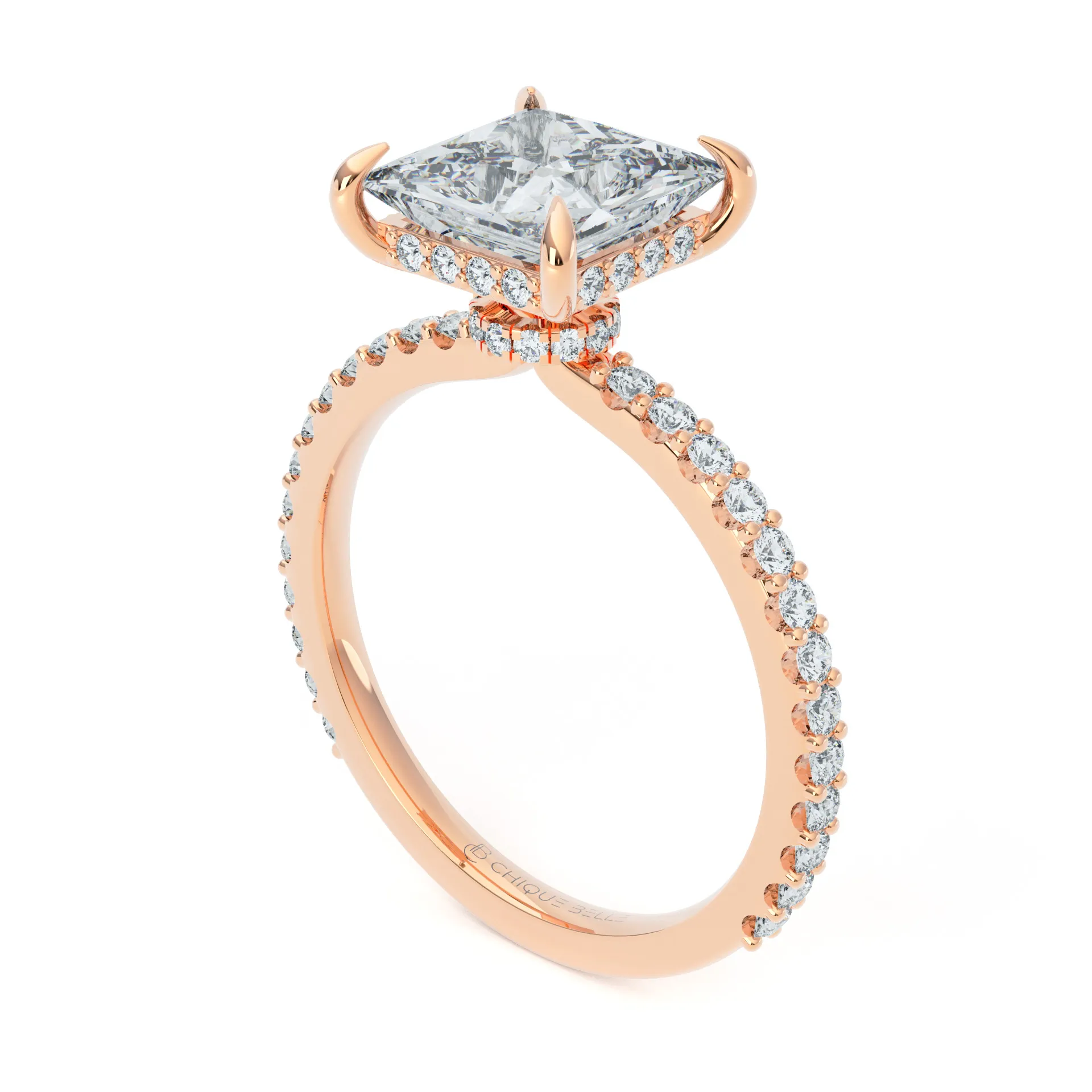 Angrec Hidden Halo 3/4 Coverage Diamond Ring
