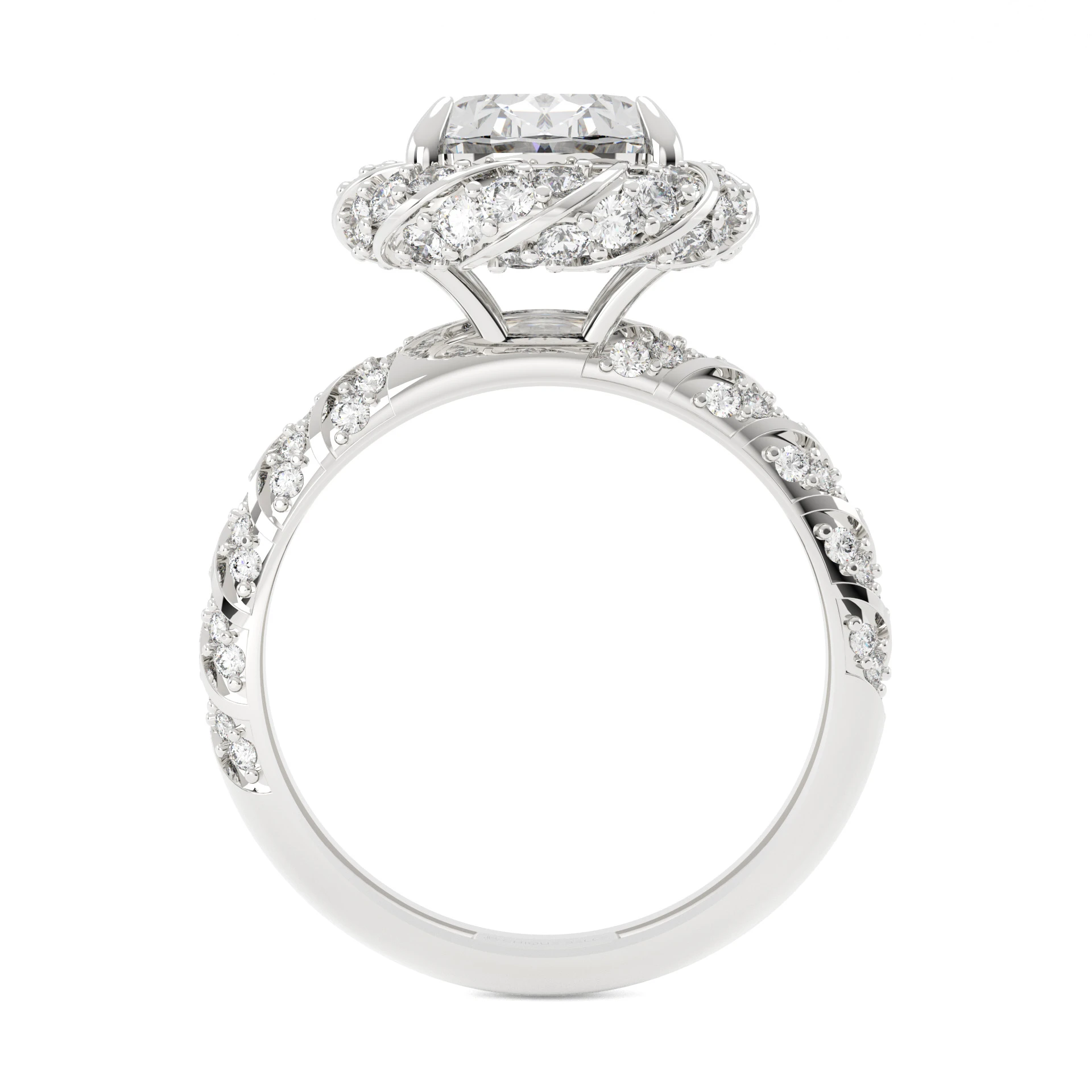 Aster Spiral Half Coverage Diamond Ring