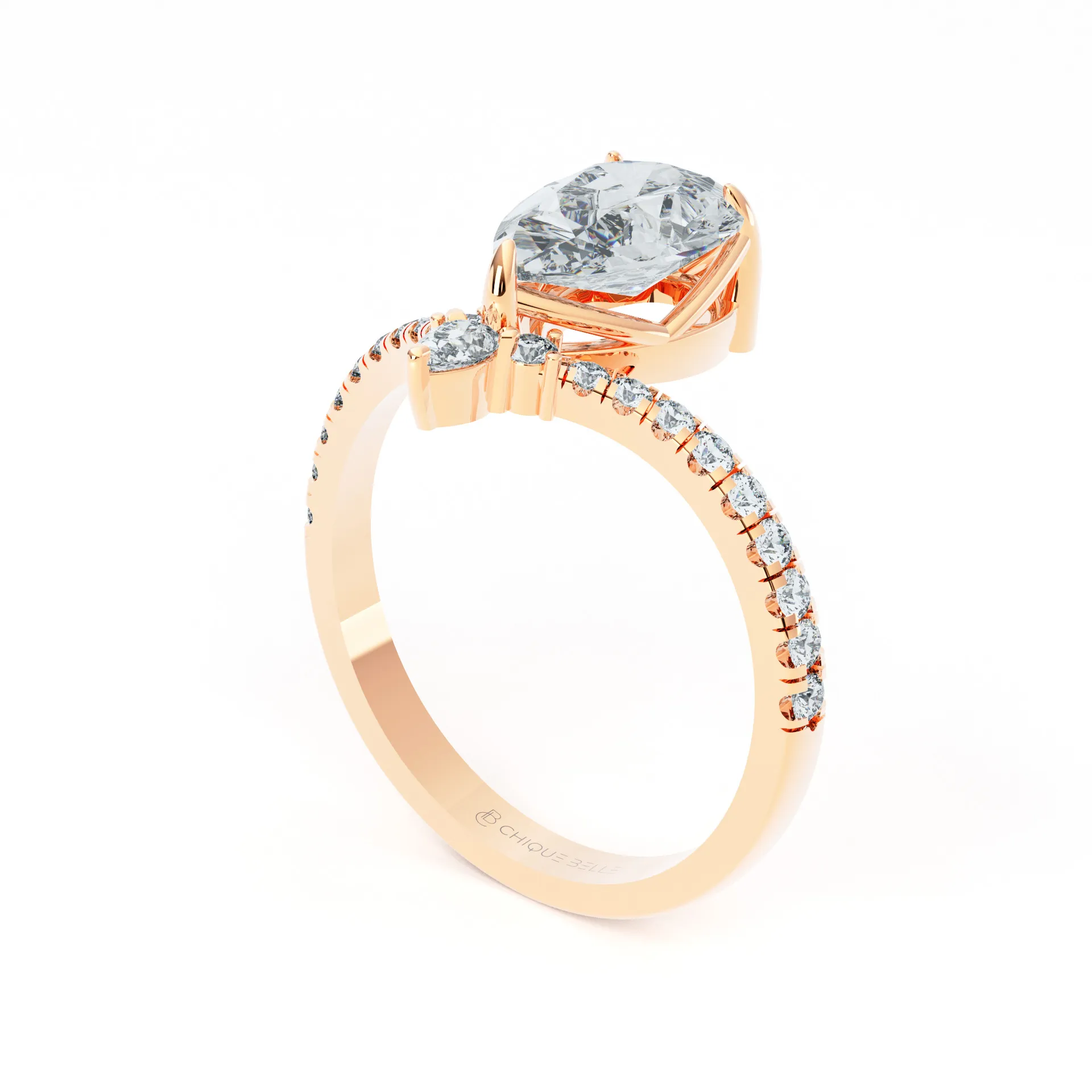 Pairfum V Shaped Dimoand Ring