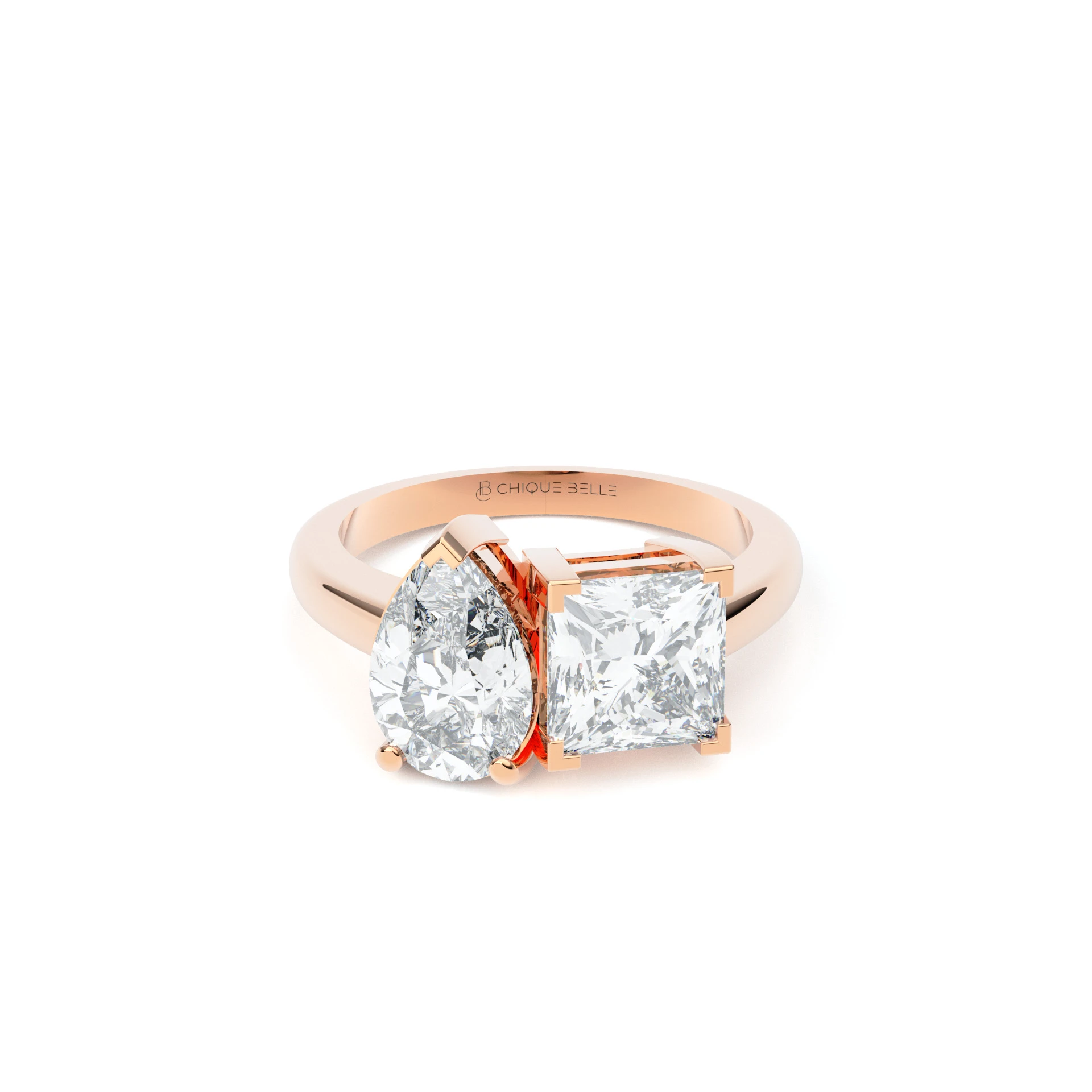 Moi Pear And Princess Diamond Ring