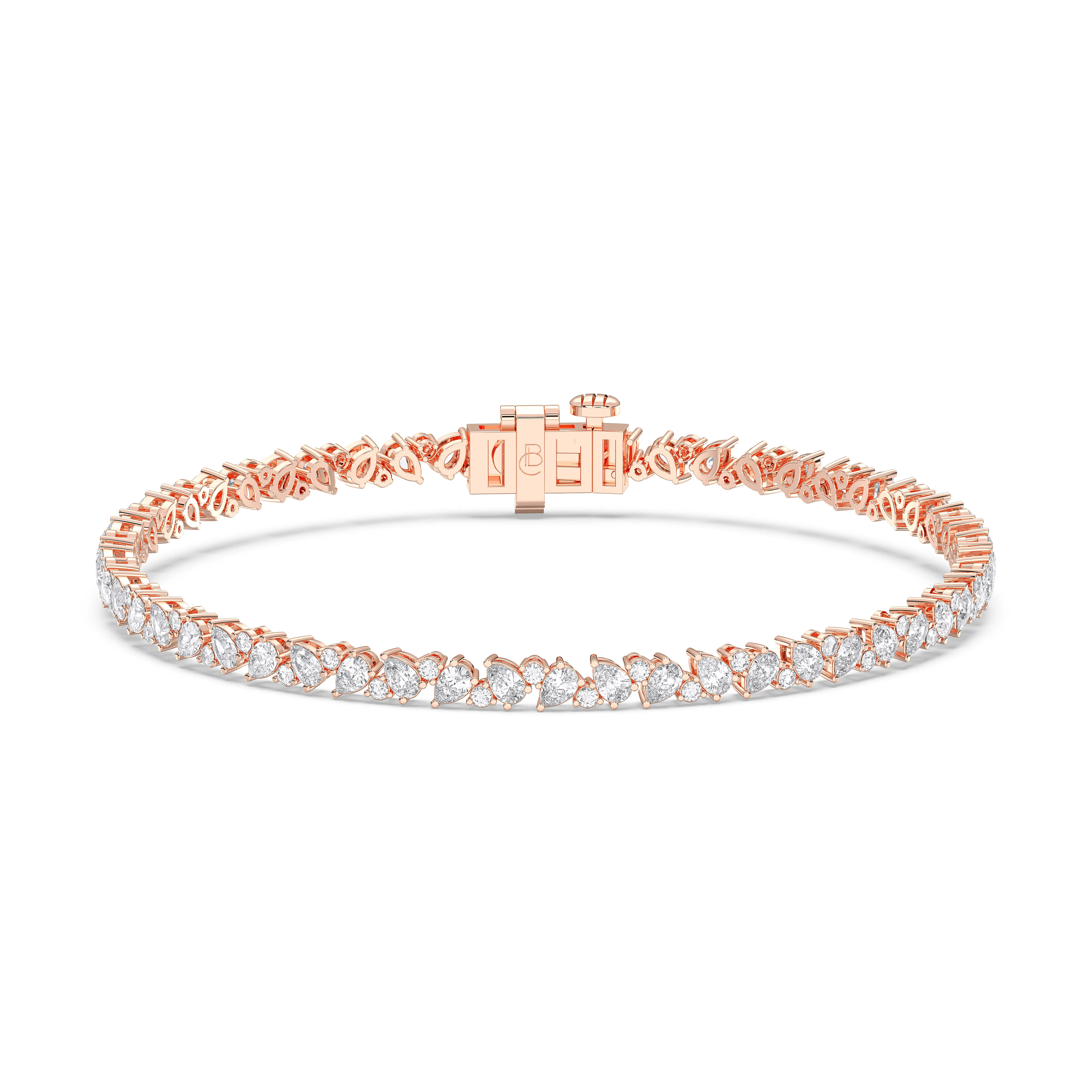 Cluster Leaf Diamond Tennis Bracelet