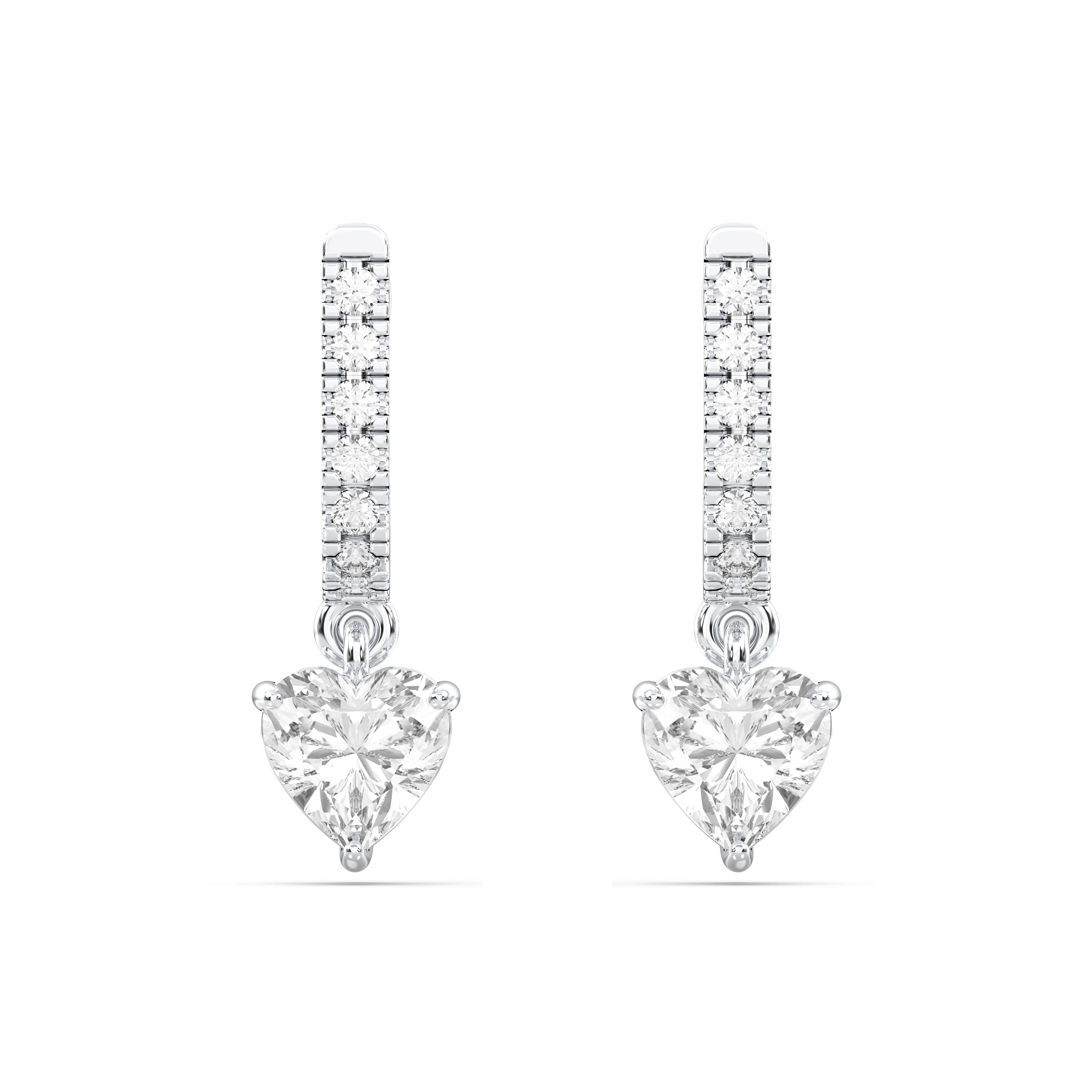 Heart Drop Hoop Earring