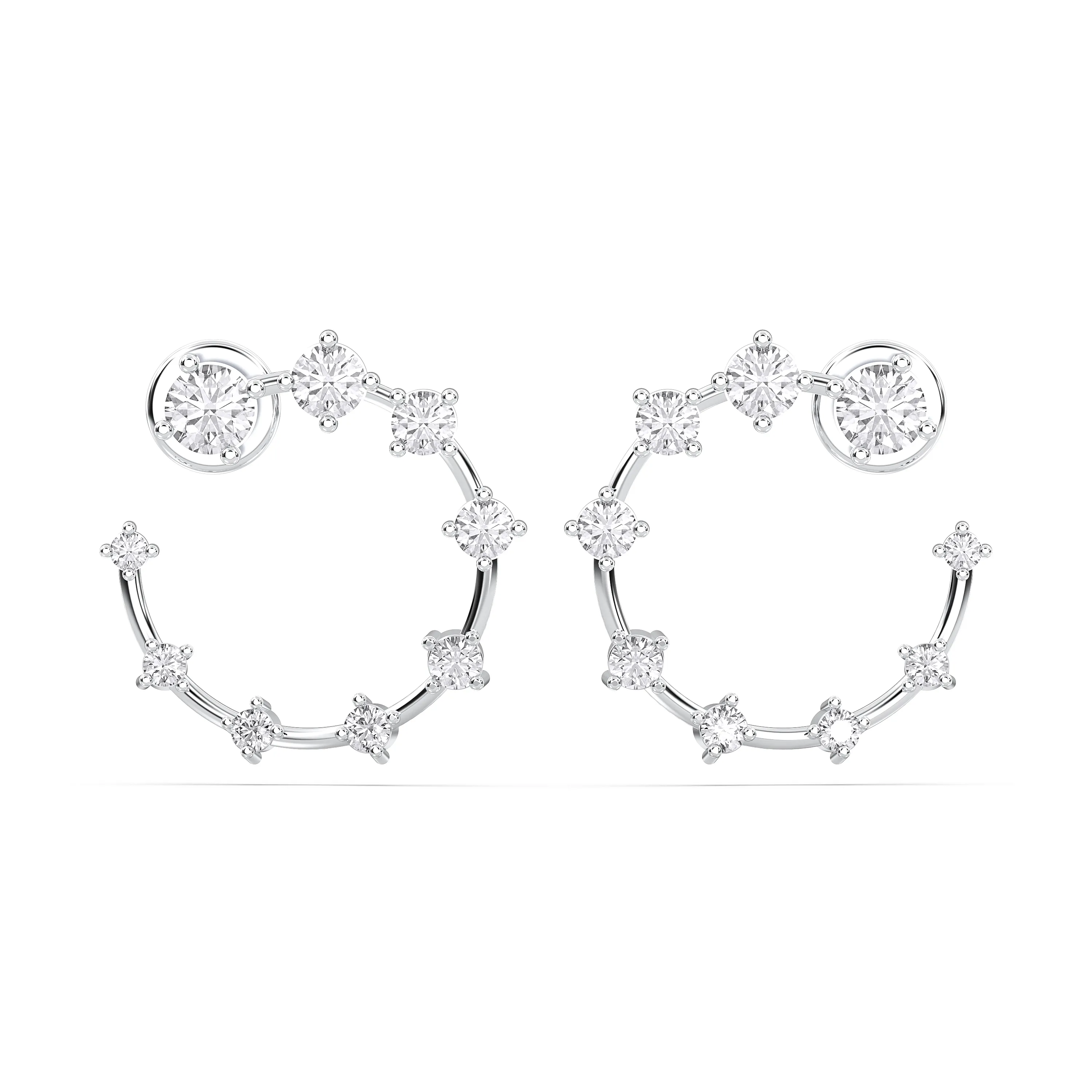 Open Hood Diamond Earrings