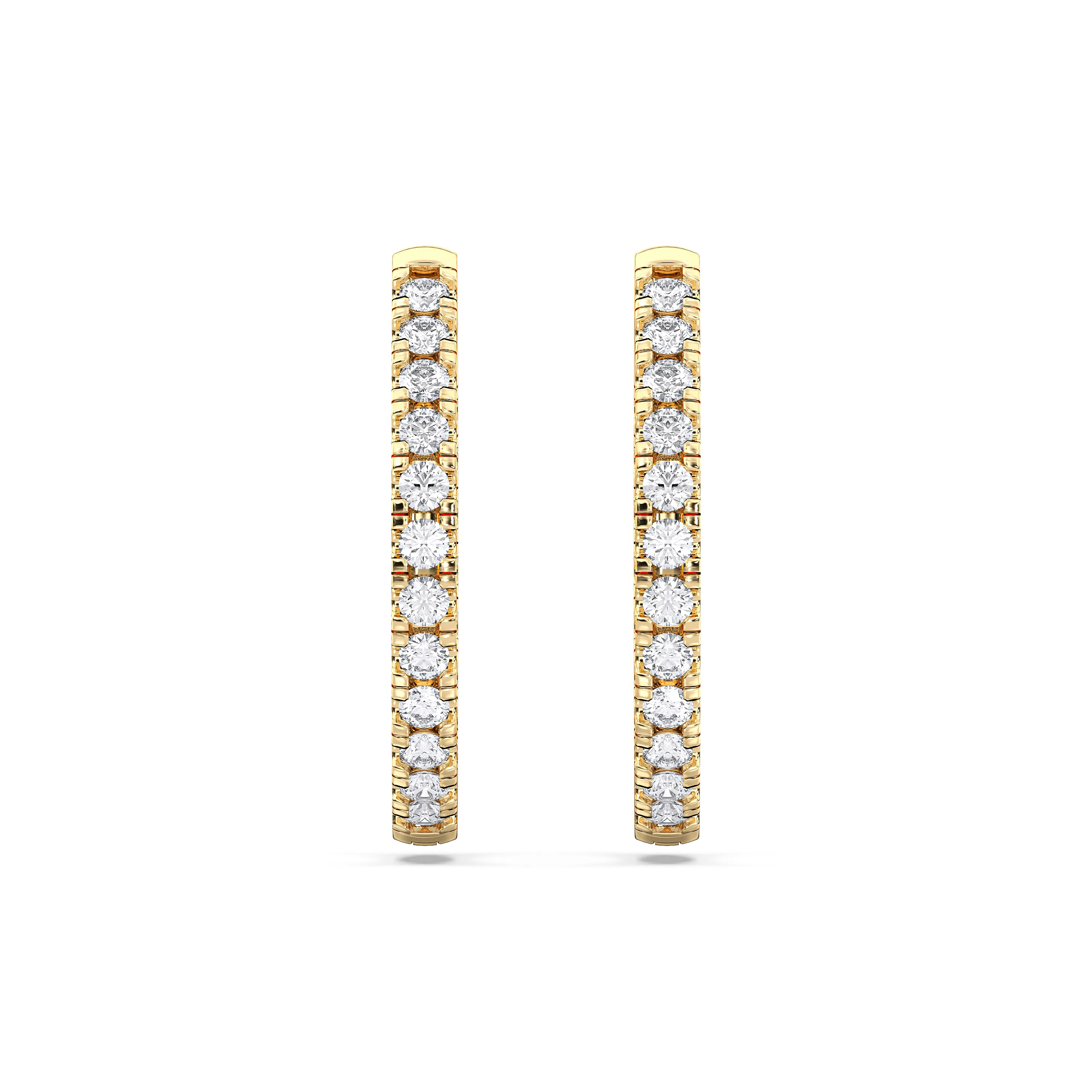 Front And Back Diamond Studded Hoop Earrings
