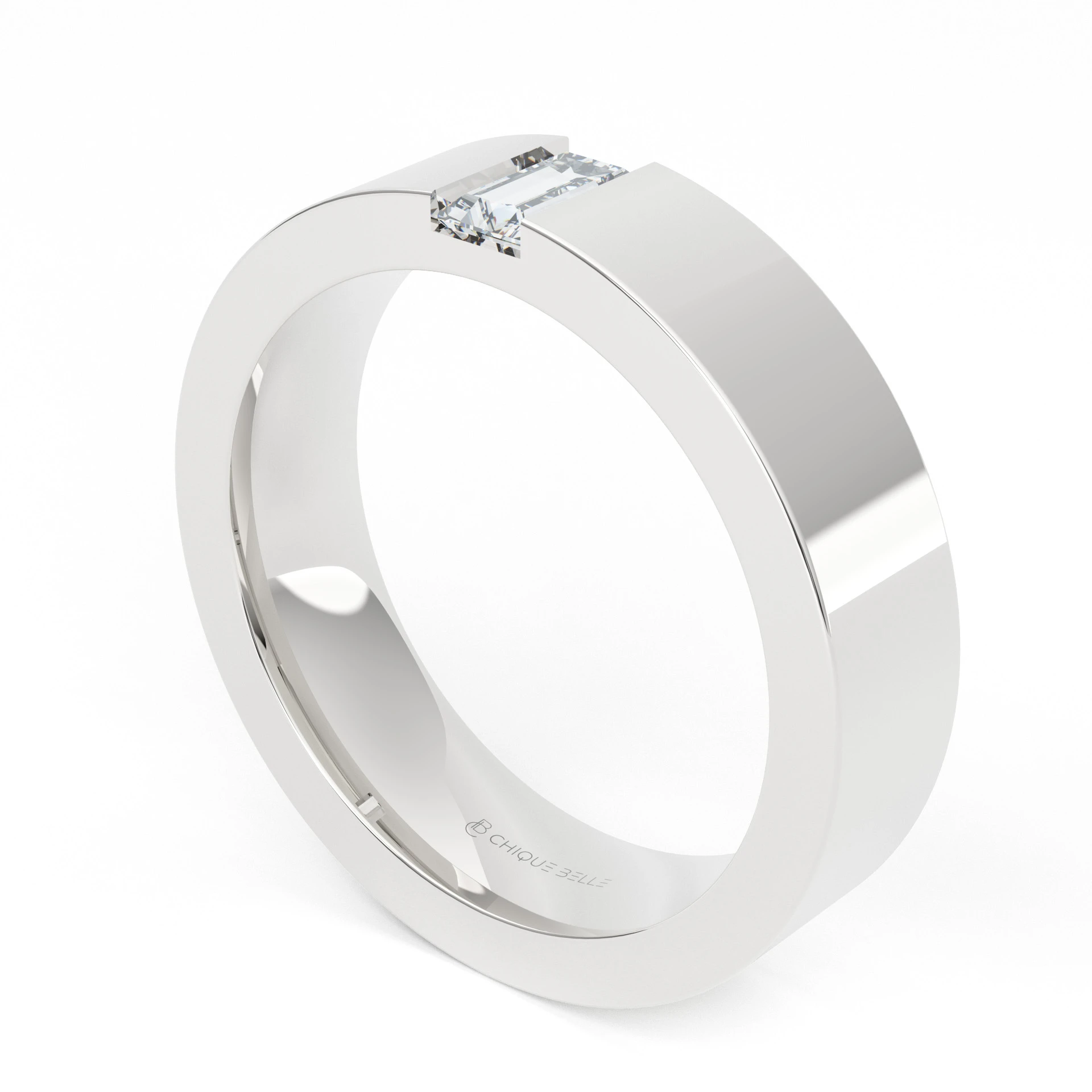 Flat 5.8mm Wedding Band With Bag Diamond