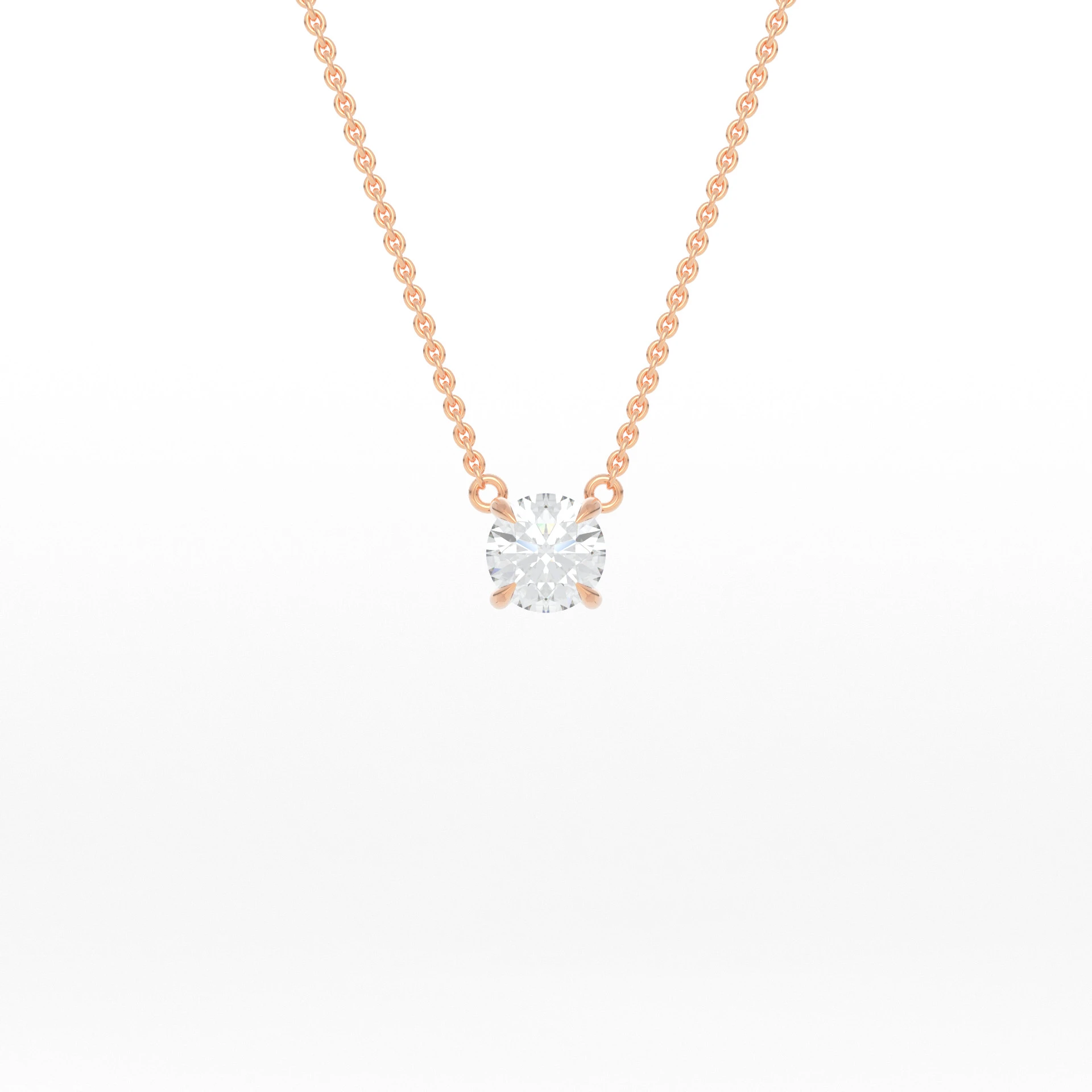 Classic Solitaire 4 Prong Basket Round Pendant