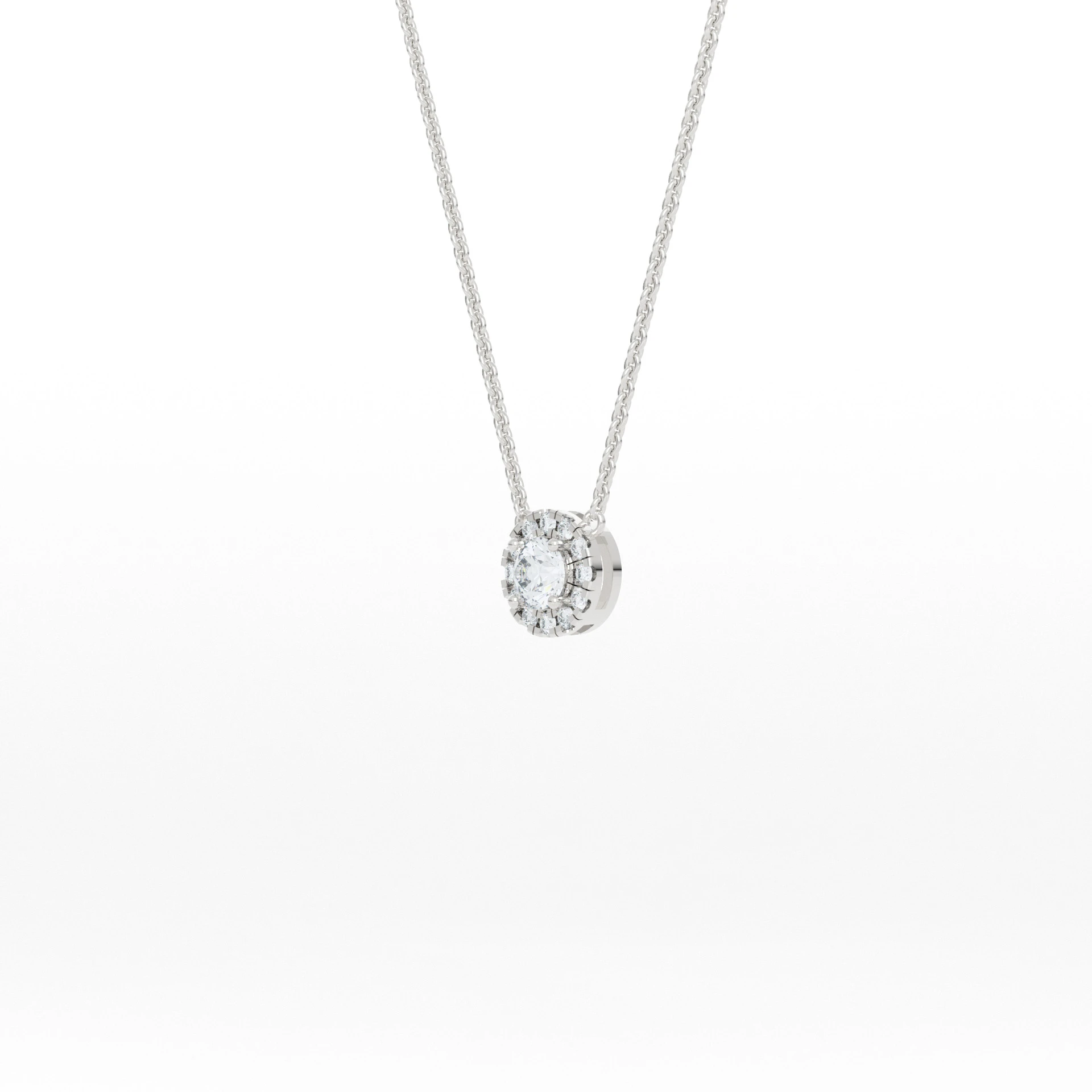 Halo Diamond Shoulder Pendant