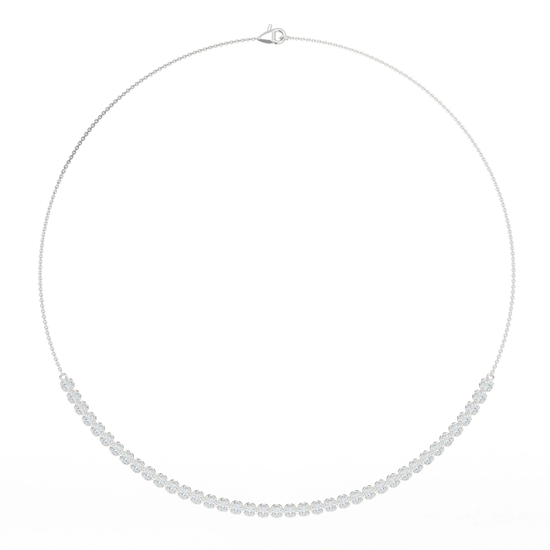 Quarter Coverage Tennis Necklace