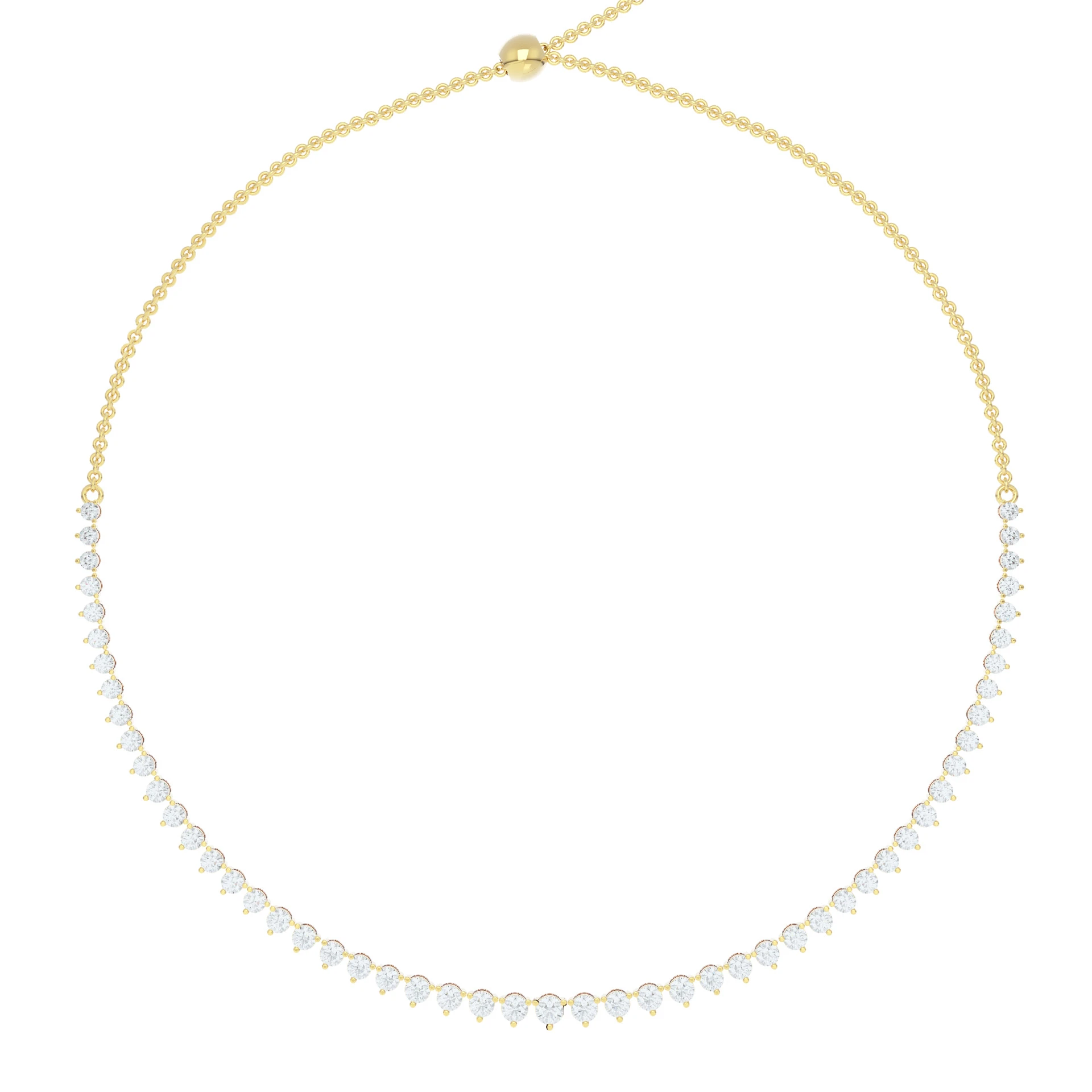 Riviera Tennis Necklace in Round Diamonds