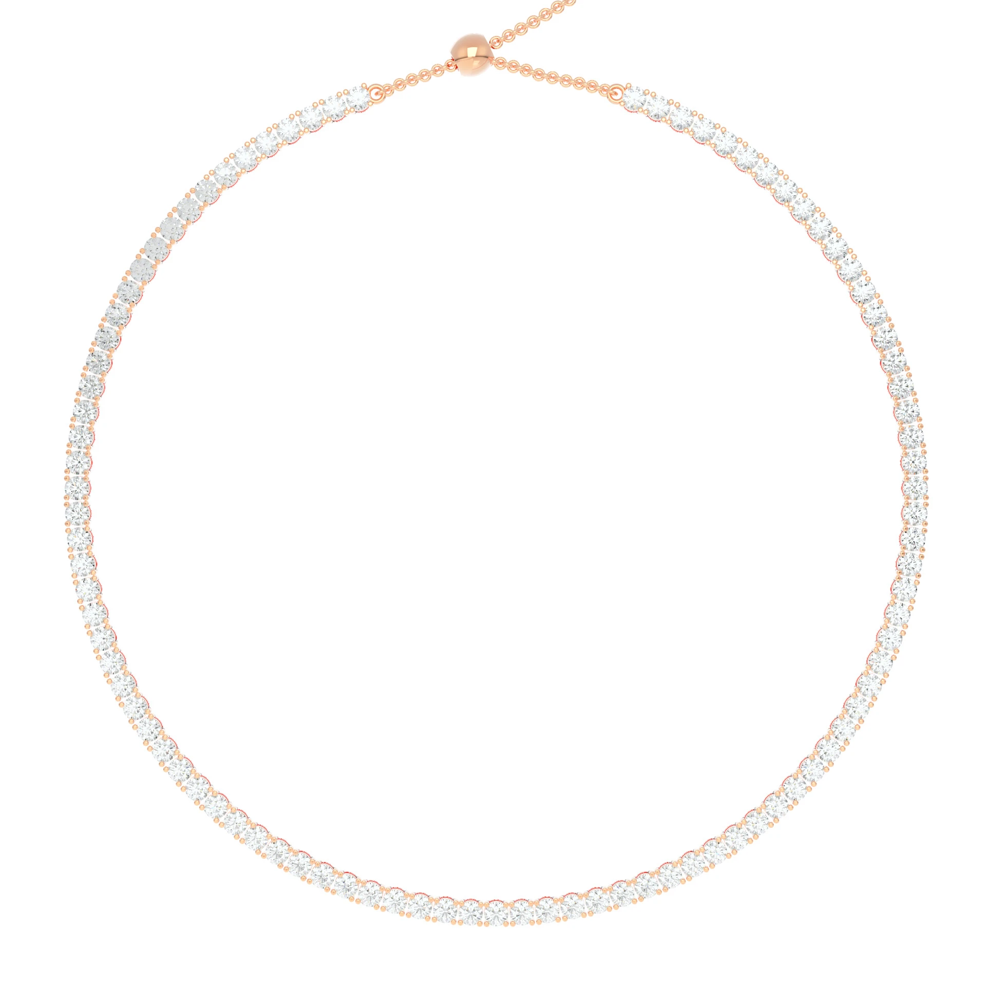 Tennis Necklace in Round Diamonds