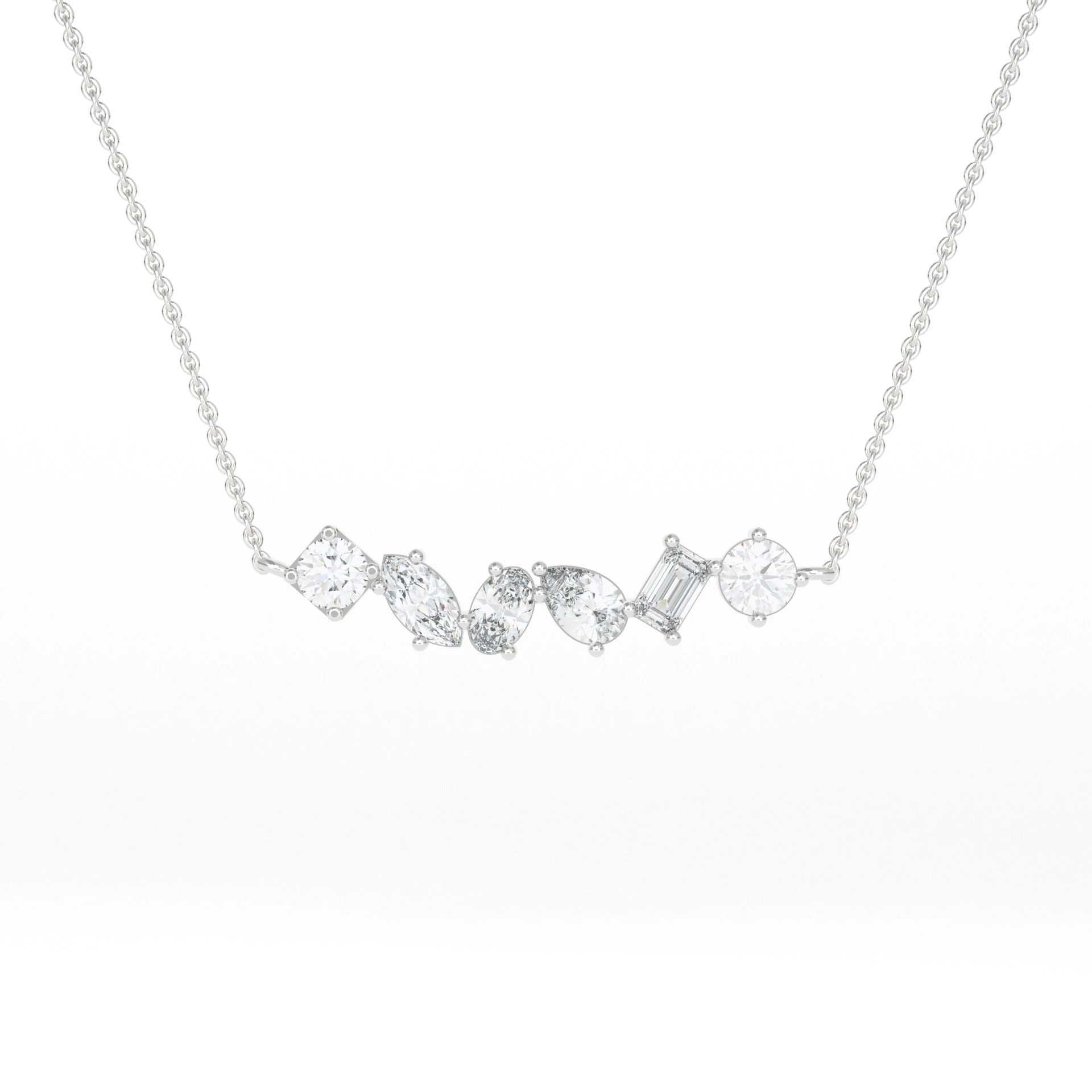 Multi Shaped Diamond Pendant