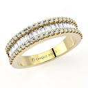 Bagutte and Round Pave Half Coverage Wedding Ring
